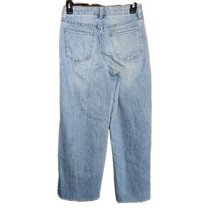 Oat New York Jeans Womens Blue Denim Cotton Stretch High Rise Wide Leg 0/25